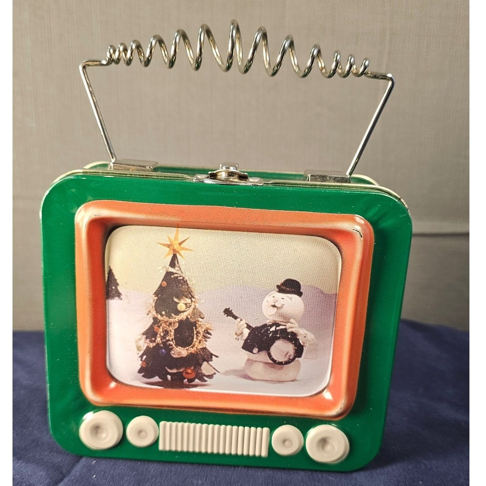 Rudolph the Red-Nosed Reindeer Retro TV Tin Sam the Snowman Green DesignPac